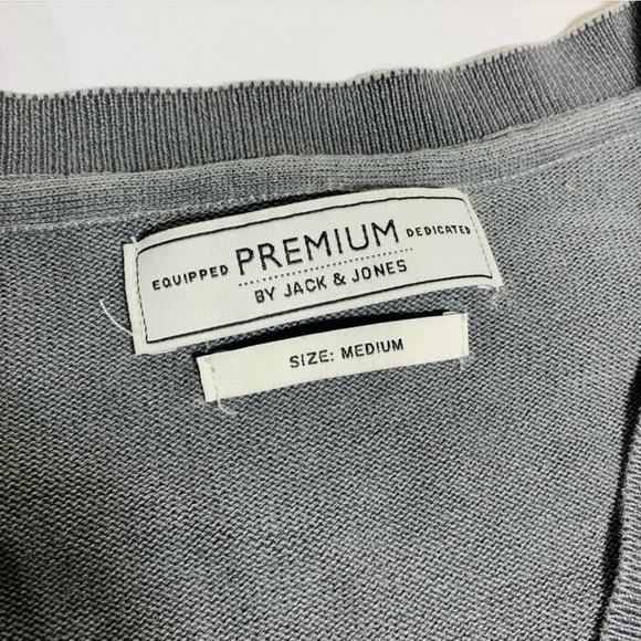 Jack & Jones washed grey men’s cardigan - Picture 2 of 5